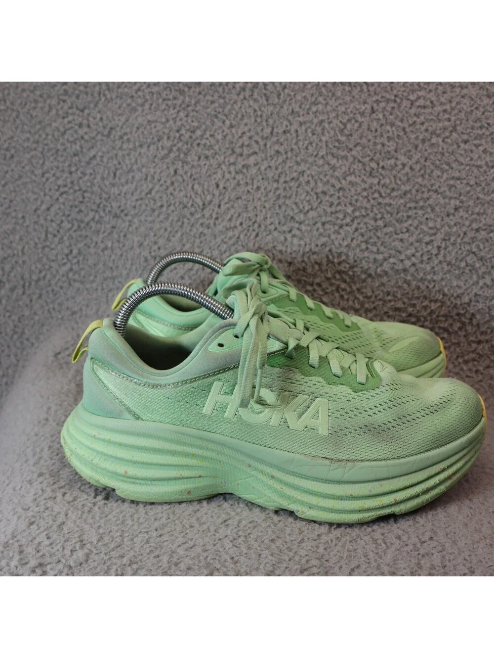 Hoka One Women Sz 8.5B BONDI 8 Lime Glow Lemonade 1127952